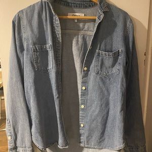 Quince distressed denim shirt